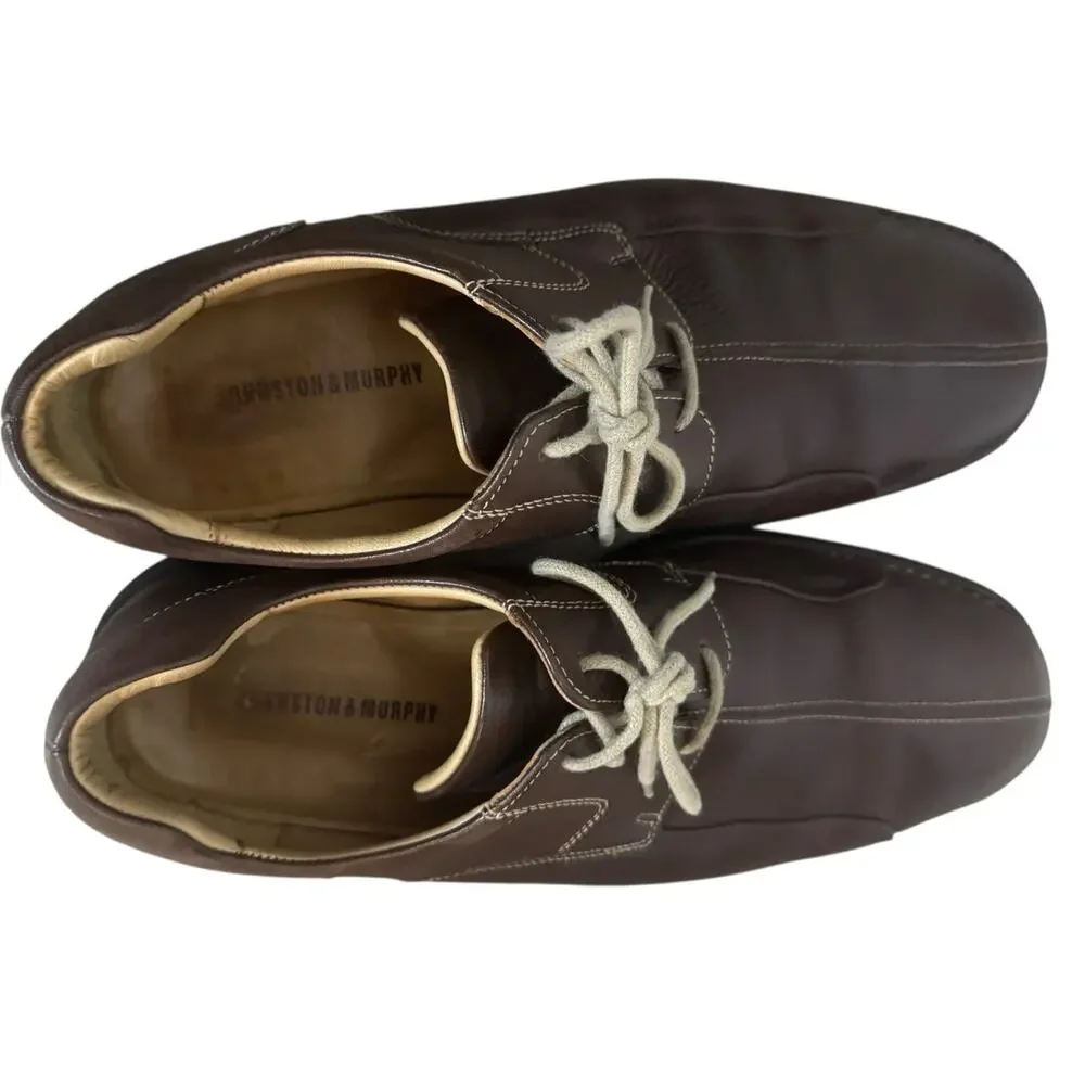 JOHNSTON & MURPHY Brown Shuler Bicycle Leather Dress Shoes 11